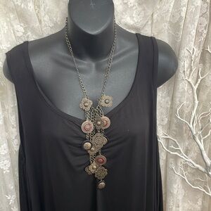 Unique Brass Coins & Babbles & Chain Necklace